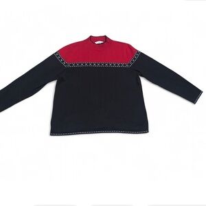 Men's Red and Black Vintage Christopher & Banks Sweater